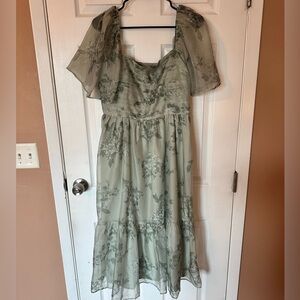 Abercrombie Green Floral Dress